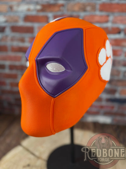 Clemson-Inspired Orange, Purple, & White Masked Mercenary Mask