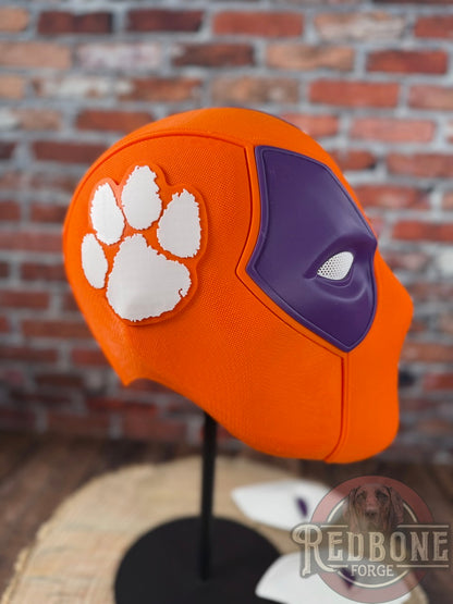 Clemson-Inspired Orange, Purple, & White Masked Mercenary Mask