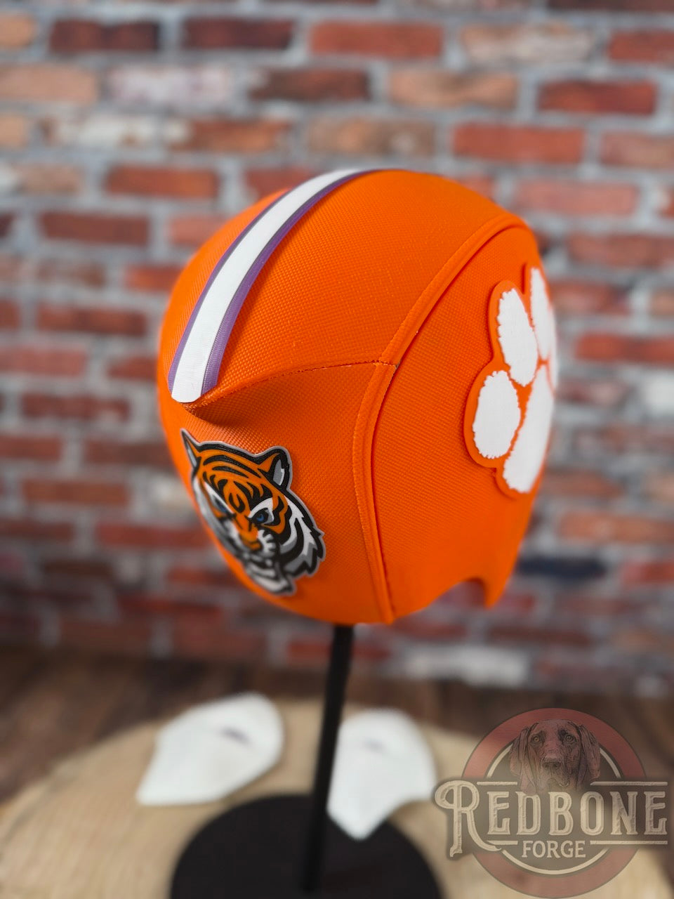 Clemson-Inspired Orange, Purple, & White Masked Mercenary Mask