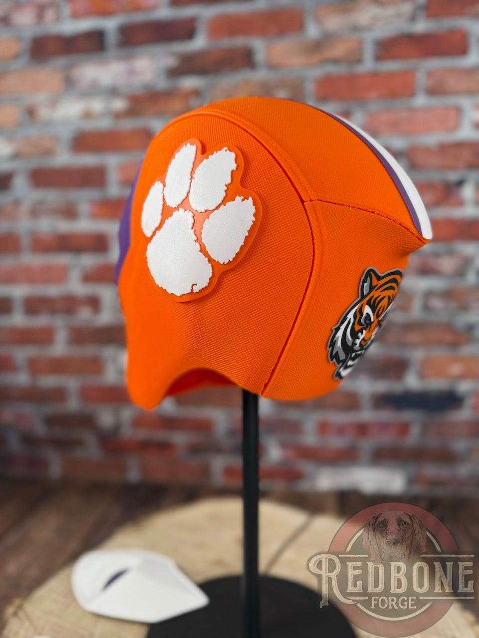 Clemson-Inspired Orange, Purple, & White Masked Mercenary Mask