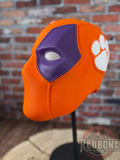 Clemson-Inspired Orange, Purple, & White Masked Mercenary Mask