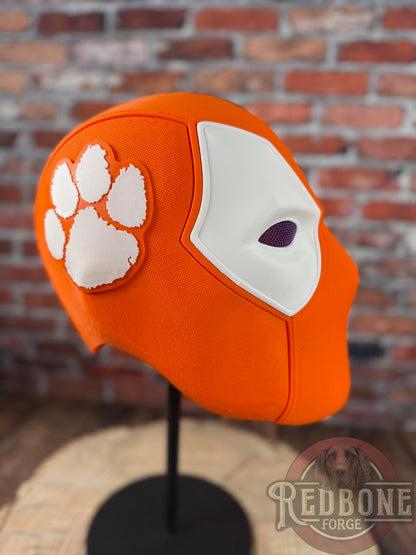 Clemson-Inspired Orange, Purple, & White Masked Mercenary Mask