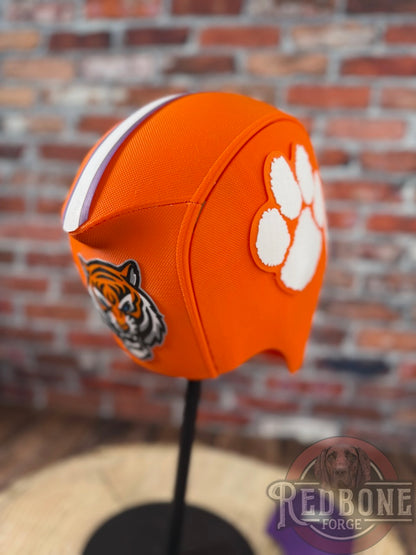 Clemson-Inspired Orange, Purple, & White Masked Mercenary Mask