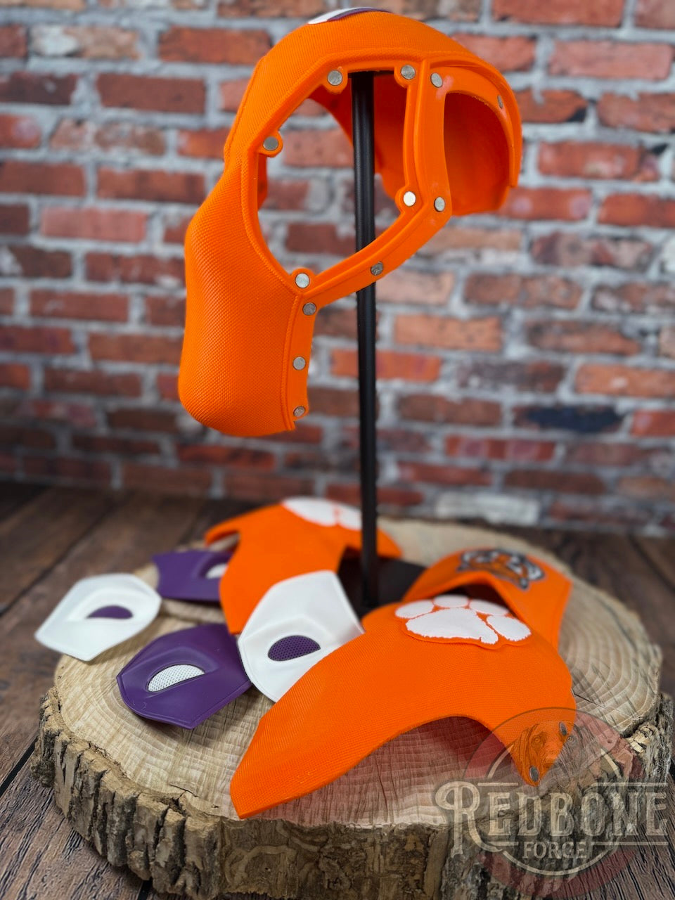 Clemson-Inspired Orange, Purple, & White Masked Mercenary Mask