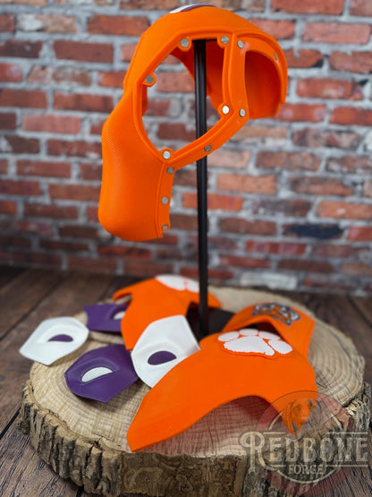 Clemson-Inspired Orange, Purple, & White Masked Mercenary Mask