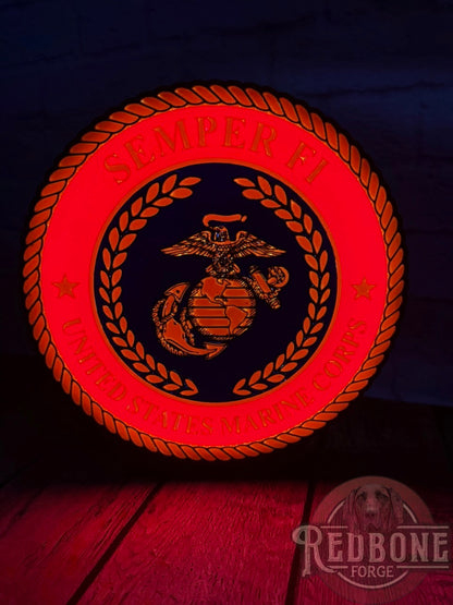 United States Marine Corps "Semper Fi" LED Light Box