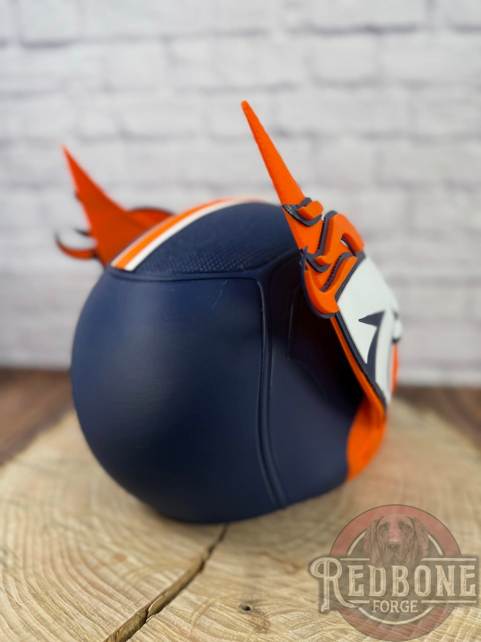 Denver-Inspired Navy Blue & Orange Horse Mutant Cowl