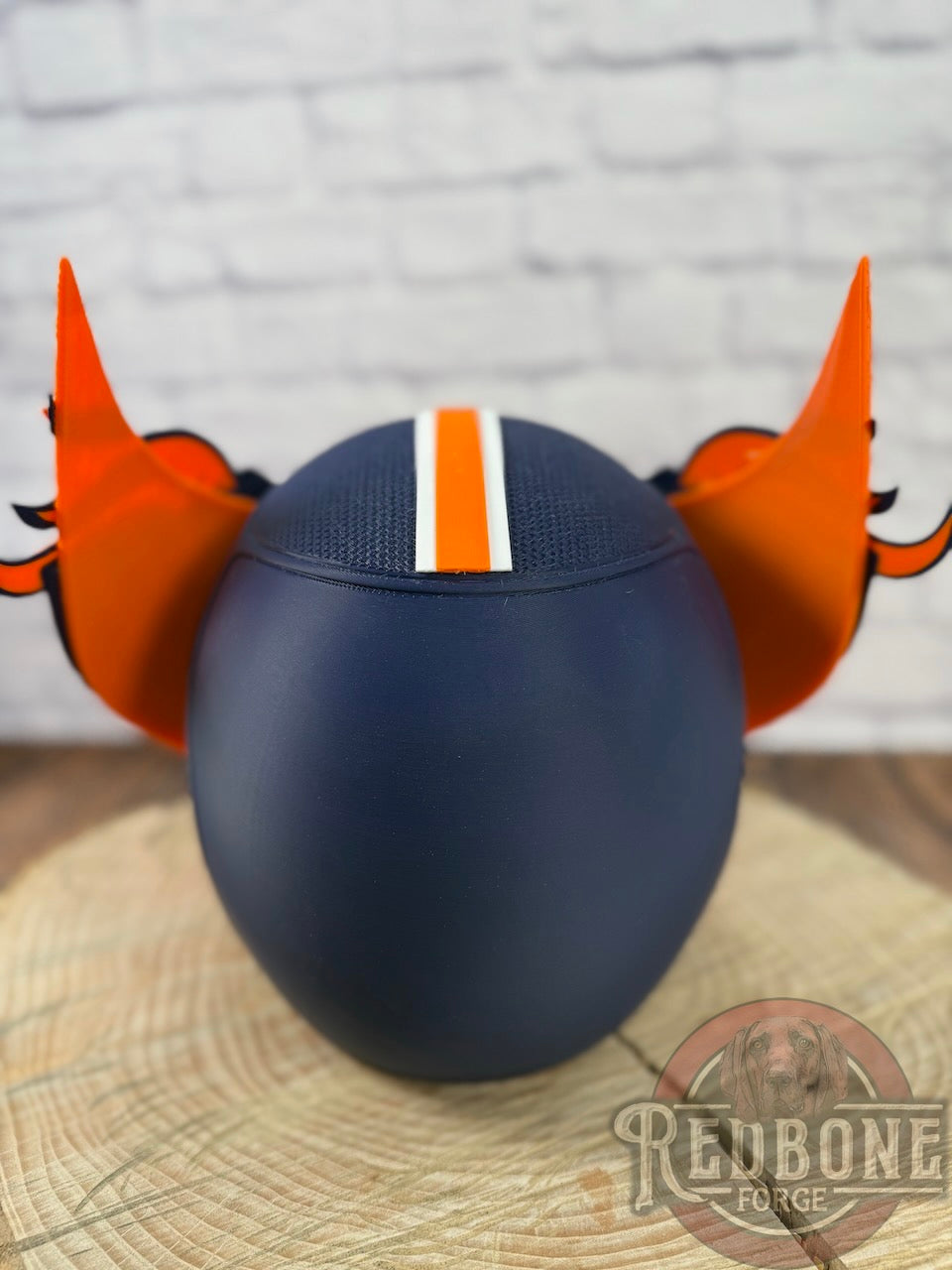 Denver-Inspired Navy Blue & Orange Horse Mutant Cowl