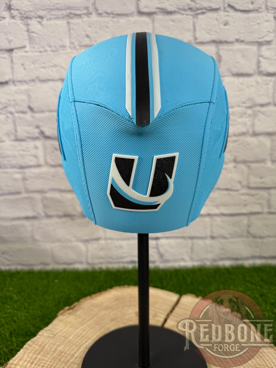 Utah-Inspired Ice Blue, White, & Black Masked Mercenary Mask