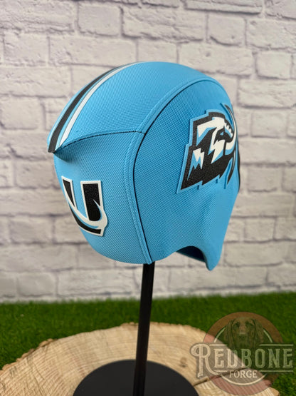 Utah-Inspired Ice Blue, White, & Black Masked Mercenary Mask
