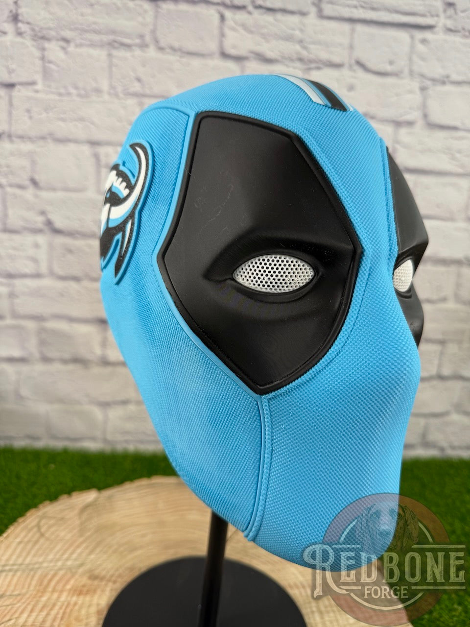 Utah-Inspired Ice Blue, White, & Black Masked Mercenary Mask