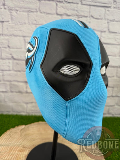 Utah-Inspired Ice Blue, White, & Black Masked Mercenary Mask
