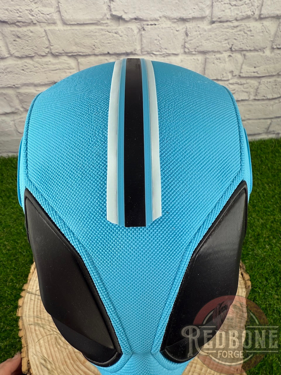 Utah-Inspired Ice Blue, White, & Black Masked Mercenary Mask