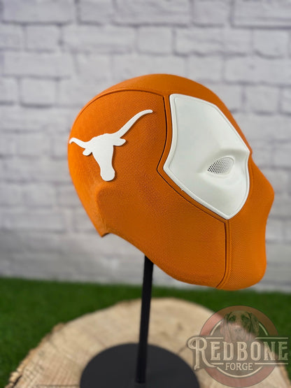 Texas-Inspired Burnt Orange & White Masked Mercenary Mask