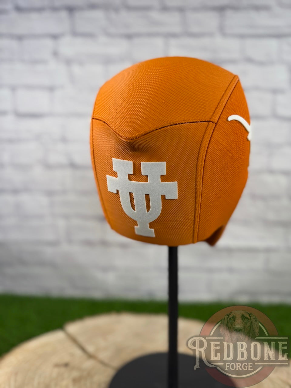 Texas-Inspired Burnt Orange & White Masked Mercenary Mask