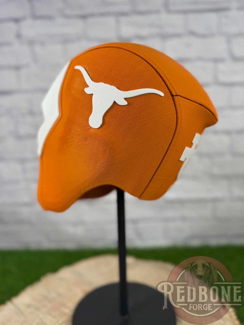 Texas-Inspired Burnt Orange & White Masked Mercenary Mask