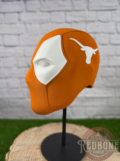 Texas-Inspired Burnt Orange & White Masked Mercenary Mask