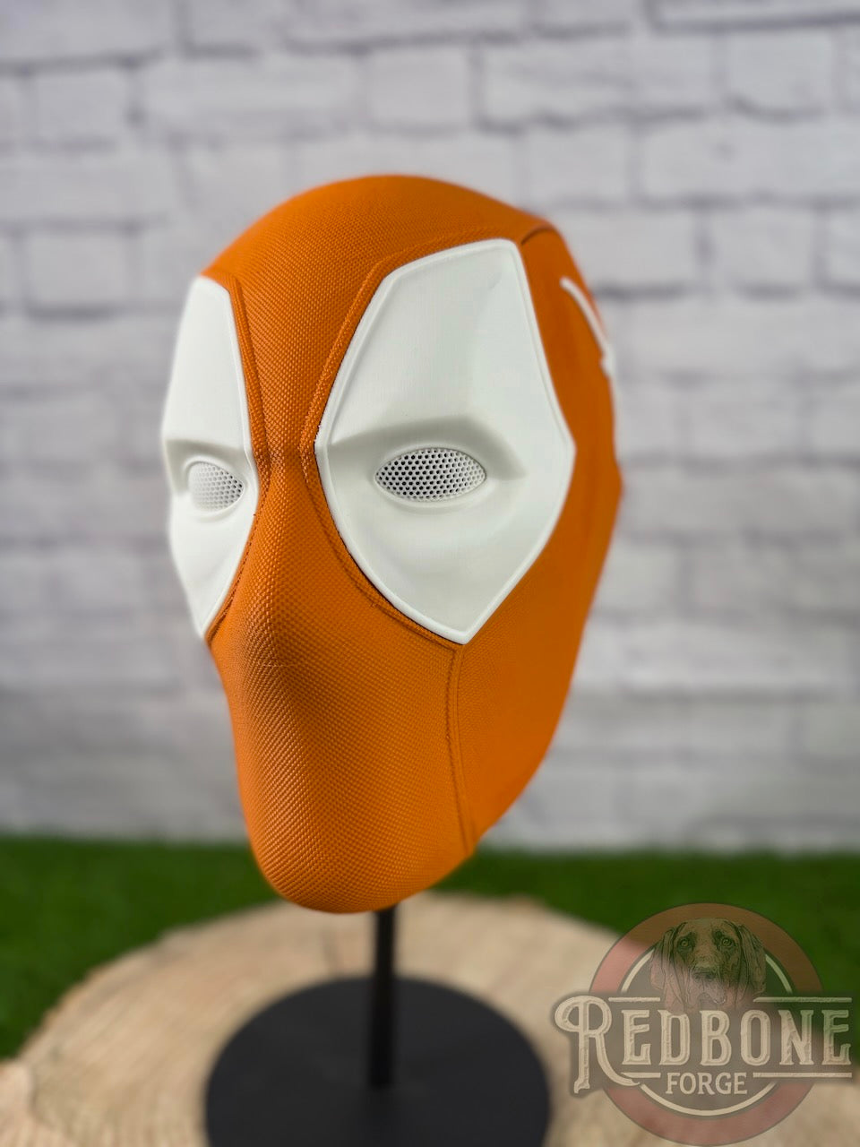 Texas-Inspired Burnt Orange & White Masked Mercenary Mask