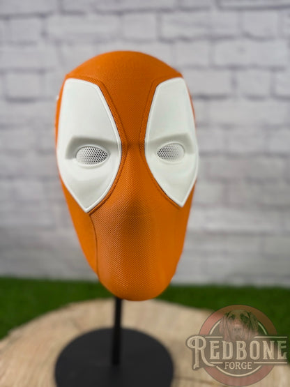 Texas-Inspired Burnt Orange & White Masked Mercenary Mask