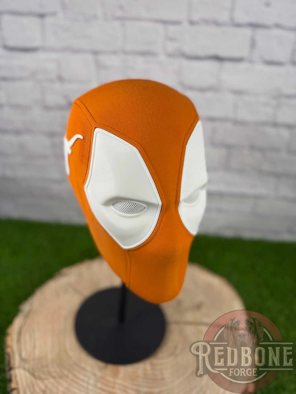 Texas-Inspired Burnt Orange & White Masked Mercenary Mask