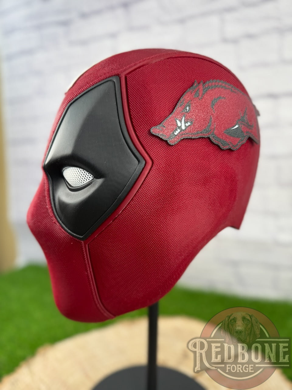 Arkansas-Inspired Red & White Masked Mercenary Mask