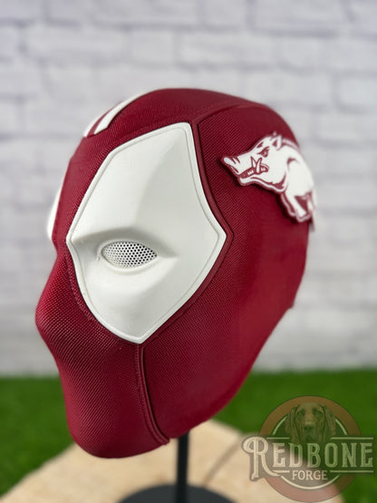 Arkansas-Inspired Red & White Masked Mercenary Mask