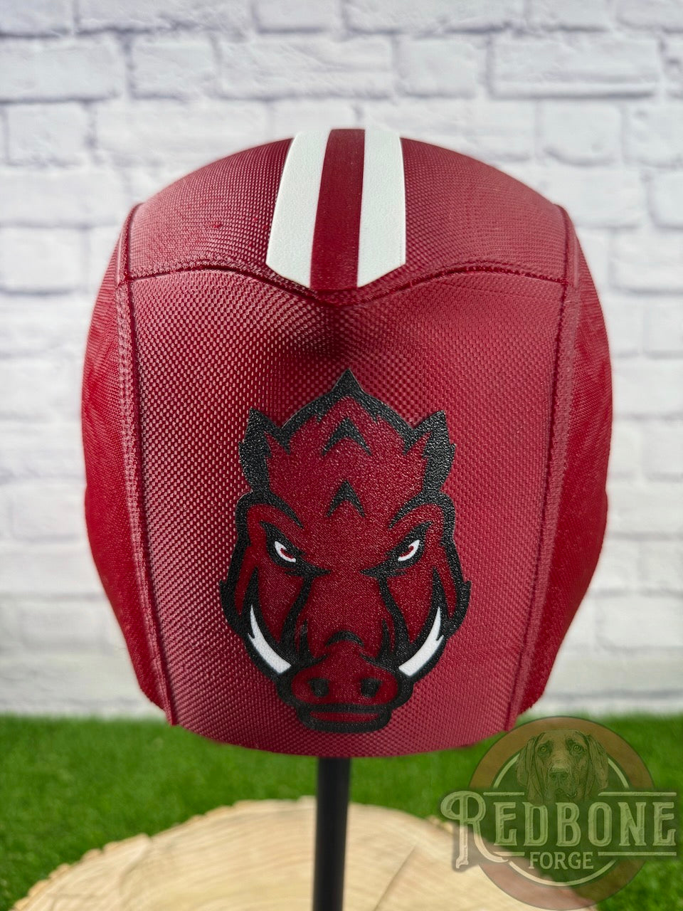 Arkansas-Inspired Red & White Masked Mercenary Mask