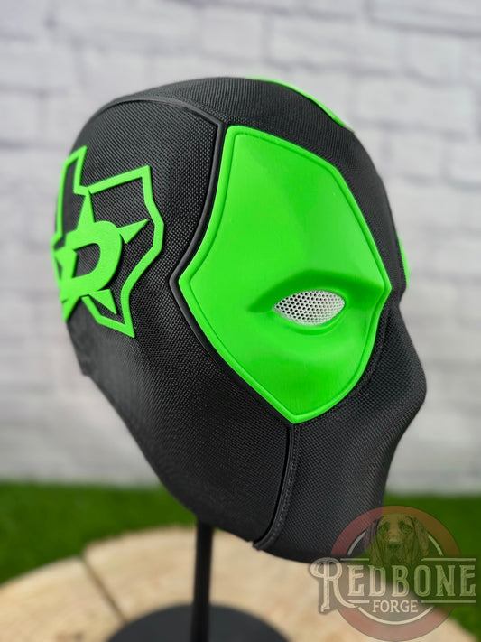 Dallas-Inspired Black & Green Blackout Masked Mercenary Mask