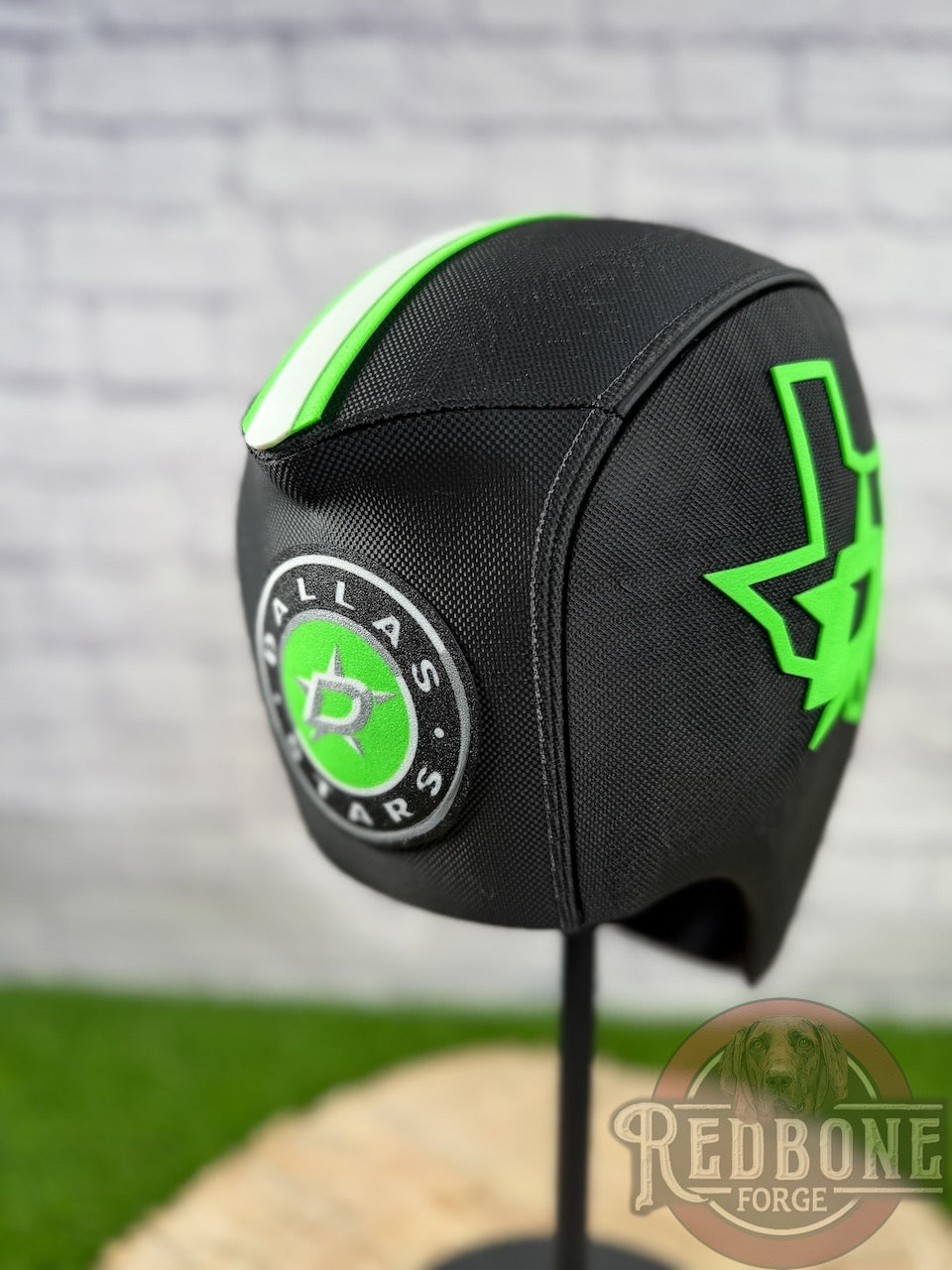 Dallas-Inspired Black & Green Blackout Masked Mercenary Mask