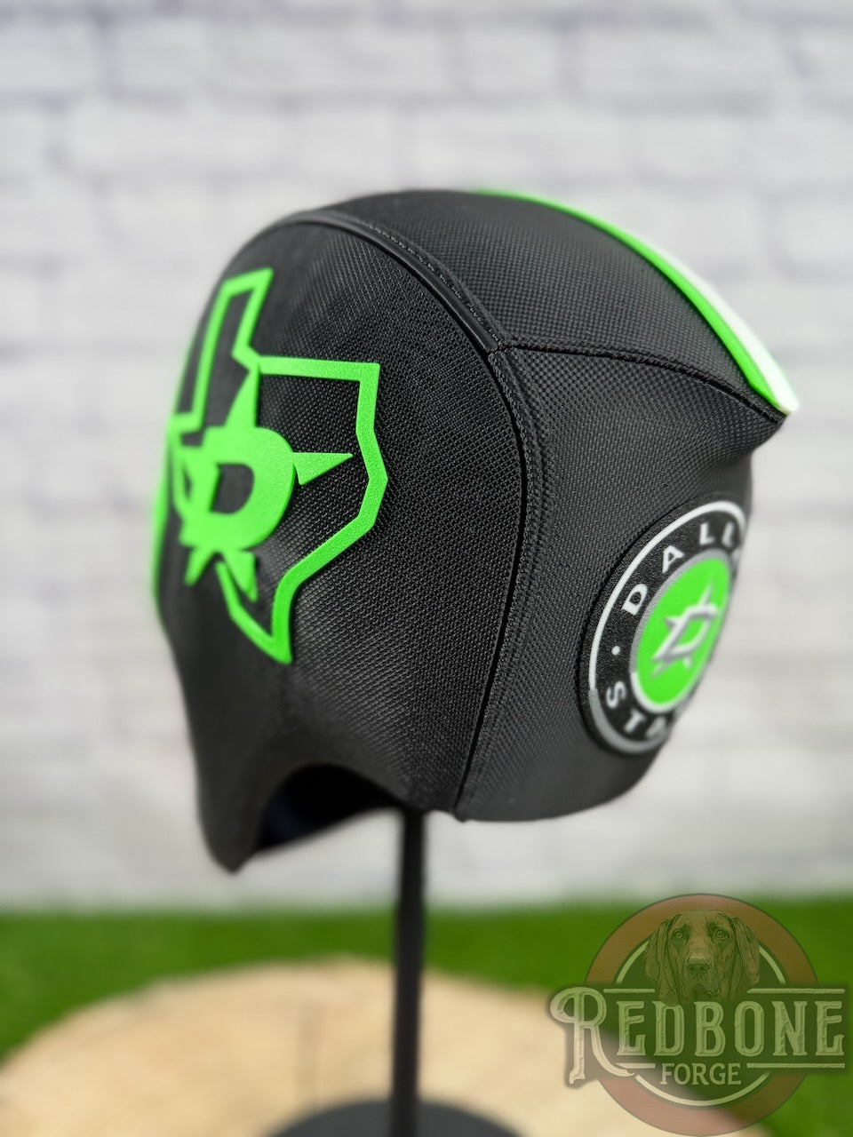 Dallas-Inspired Black & Green Blackout Masked Mercenary Mask