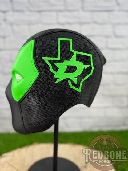 Dallas-Inspired Black & Green Blackout Masked Mercenary Mask