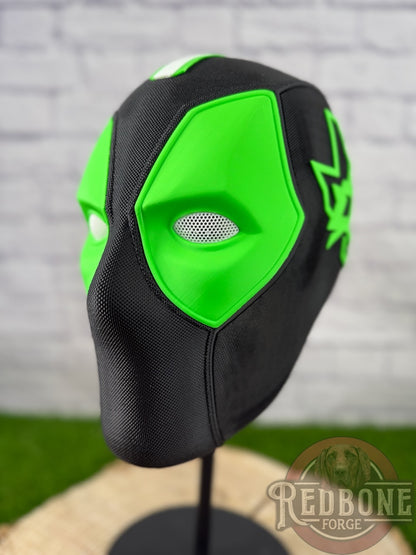 Dallas-Inspired Black & Green Blackout Masked Mercenary Mask