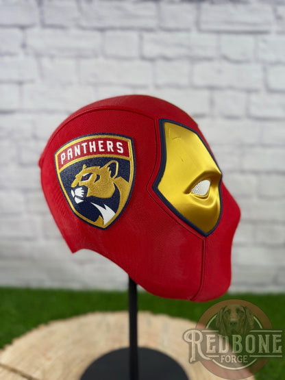 Florida-Inspired Red & Gold Masked Mercenary Mask