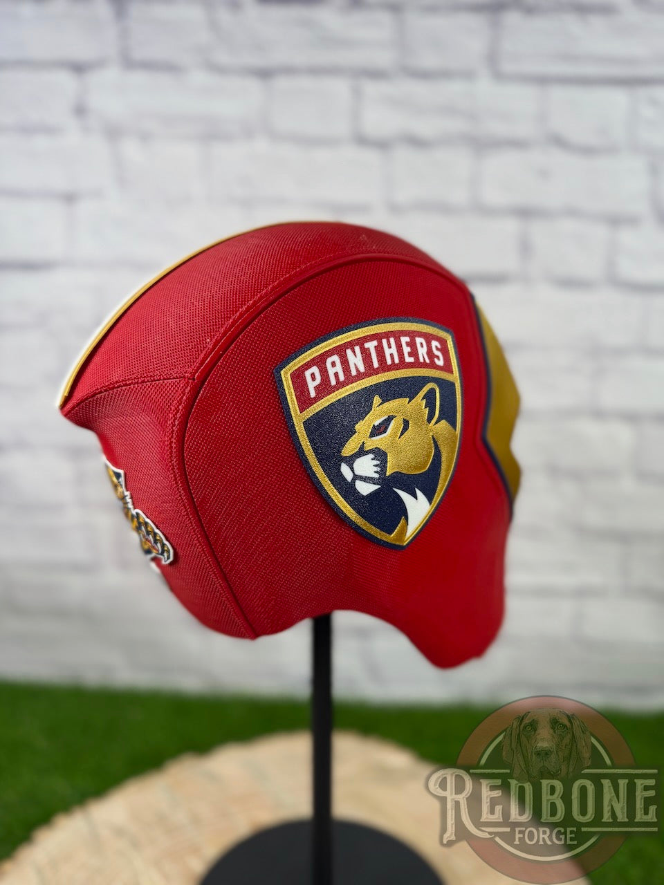 Florida-Inspired Red & Gold Masked Mercenary Mask