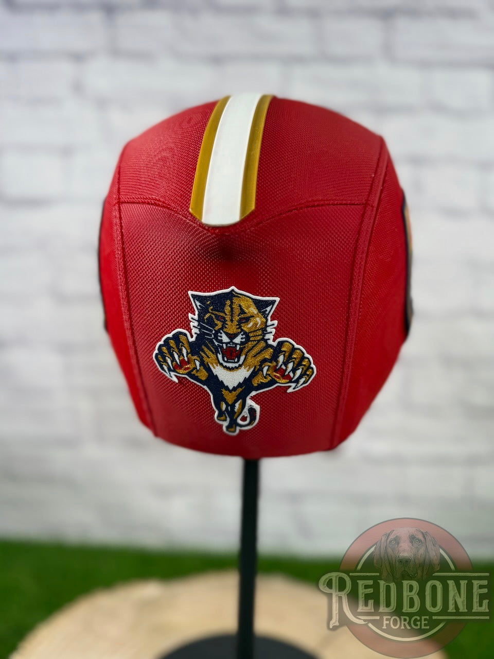 Florida-Inspired Red & Gold Masked Mercenary Mask