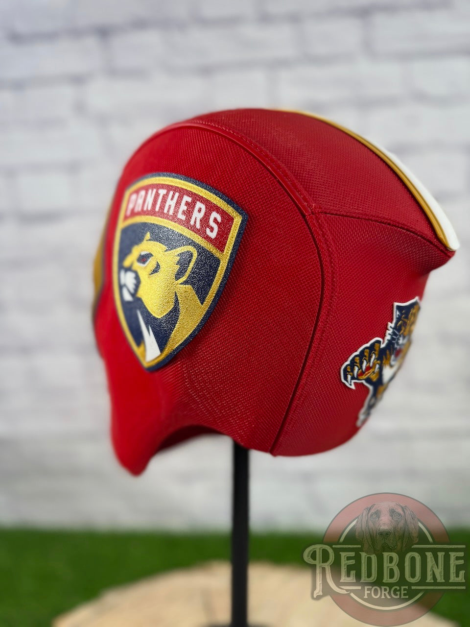 Florida-Inspired Red & Gold Masked Mercenary Mask