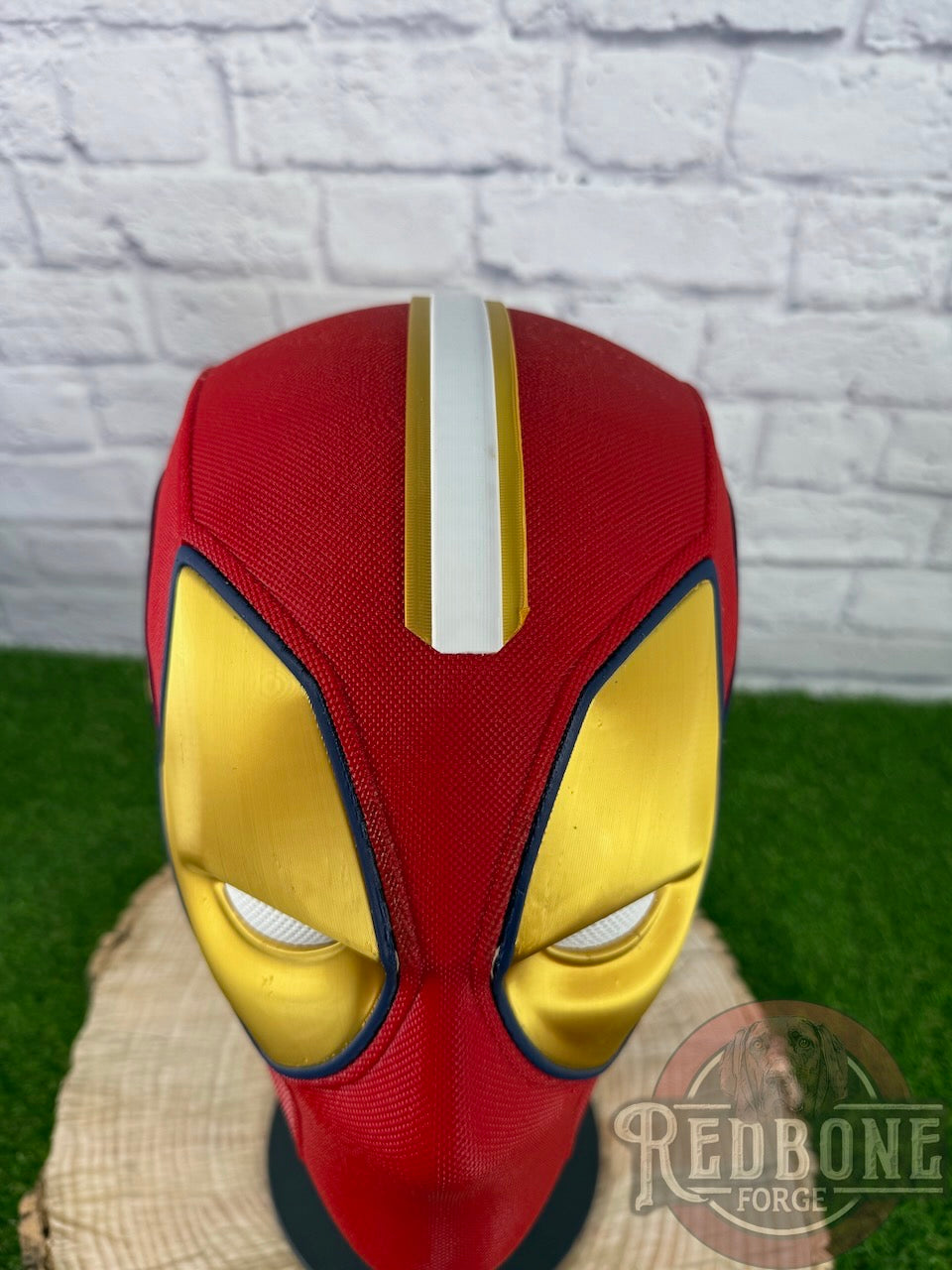 Florida-Inspired Red & Gold Masked Mercenary Mask