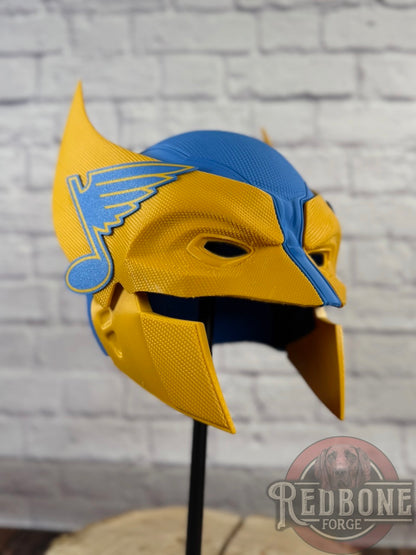 St. Louis Blues Wolverine Retro 3D Printed Helmet