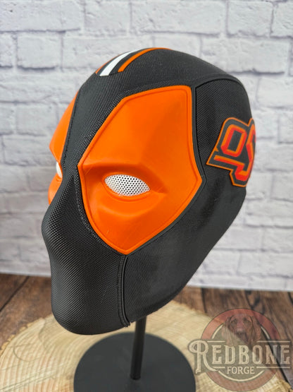 Edmonton-Inspired Navy & Orange Masked Mercenary Mask