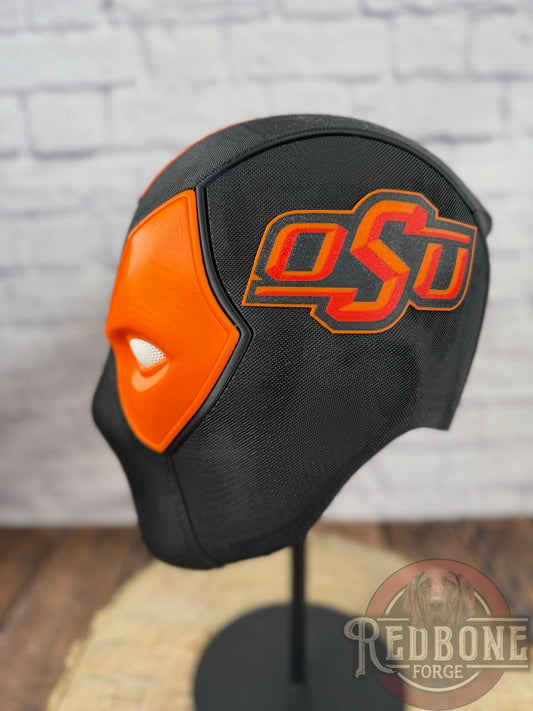 Edmonton-Inspired Navy & Orange Masked Mercenary Mask