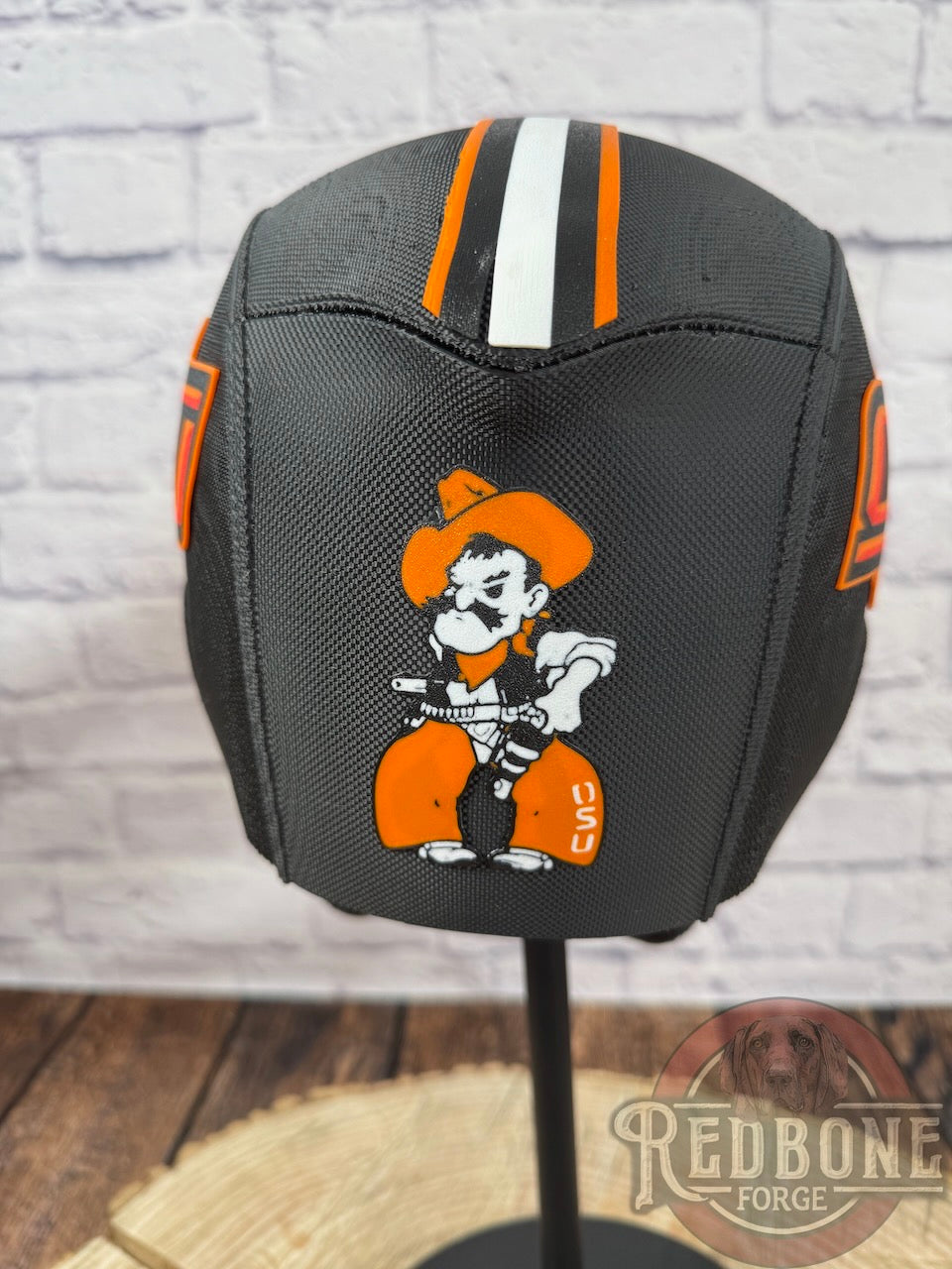 Edmonton-Inspired Navy & Orange Masked Mercenary Mask