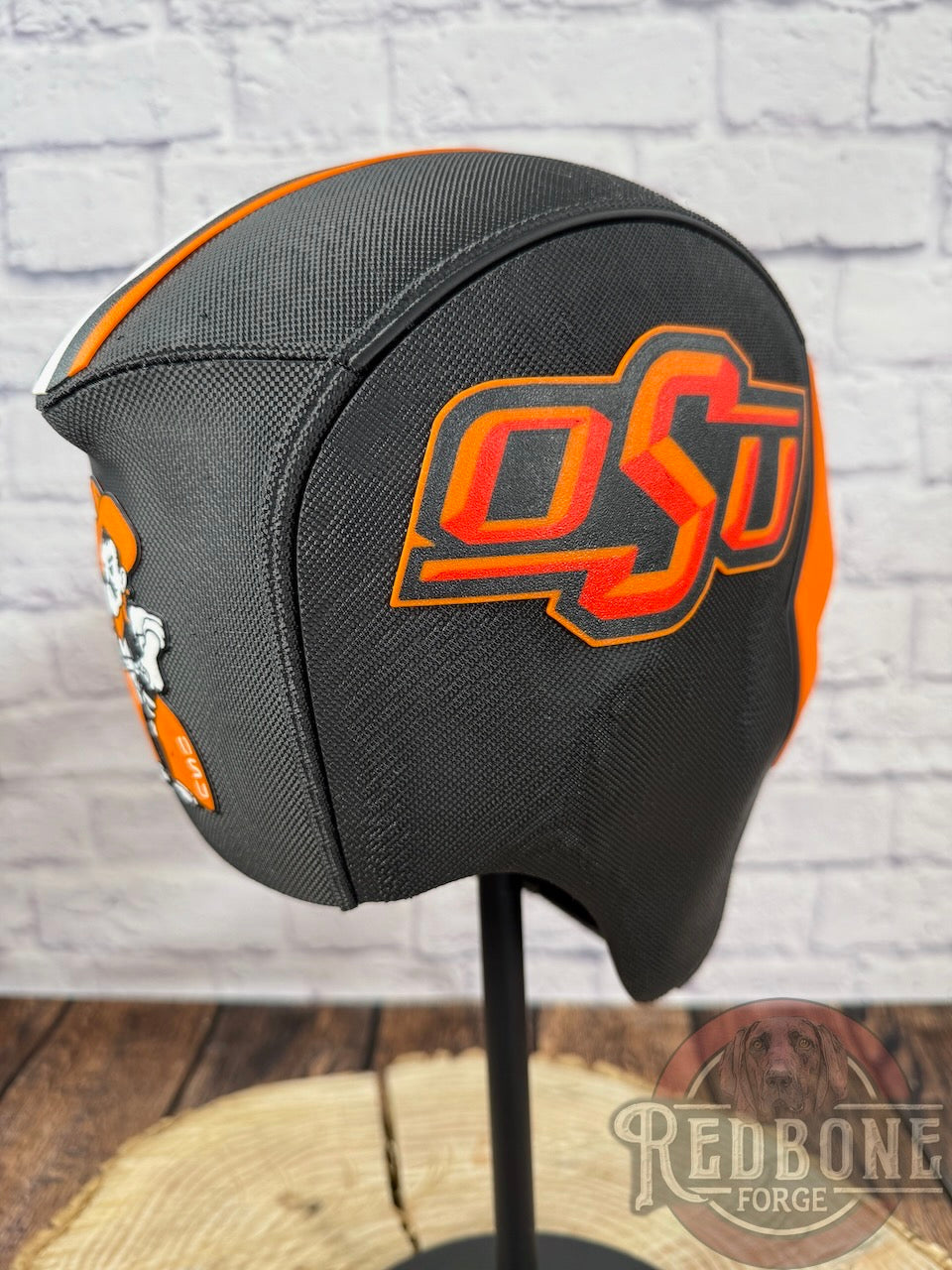 Edmonton-Inspired Navy & Orange Masked Mercenary Mask