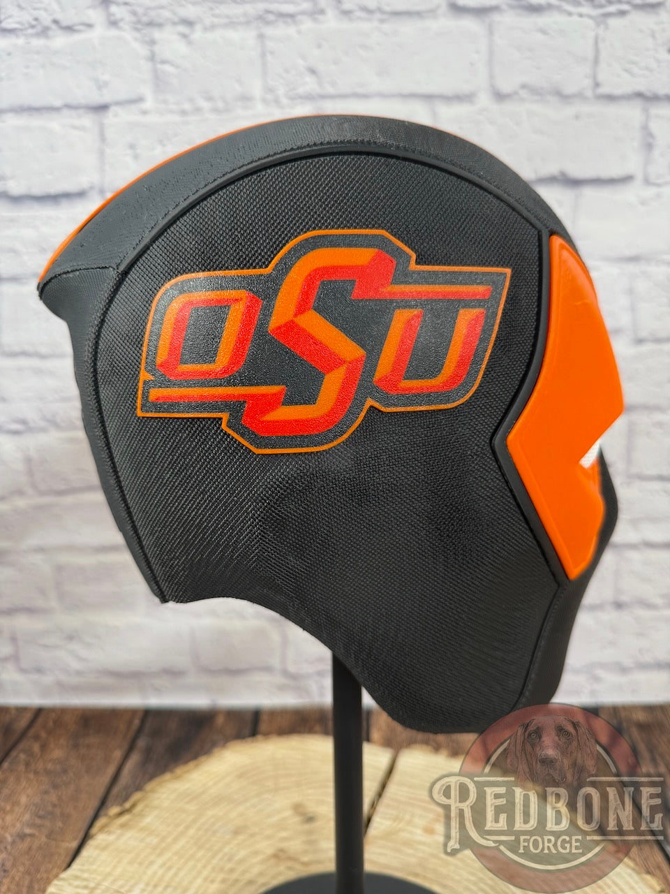 Edmonton-Inspired Navy & Orange Masked Mercenary Mask