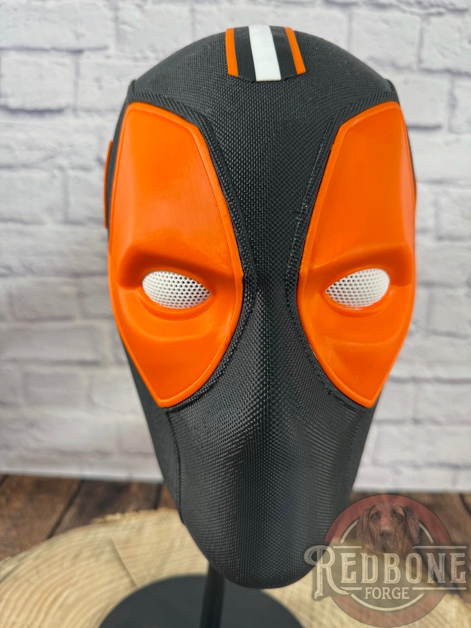 Edmonton-Inspired Navy & Orange Masked Mercenary Mask