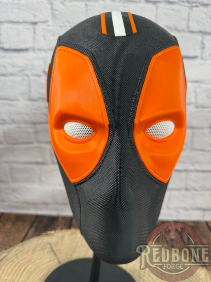 Edmonton-Inspired Navy & Orange Masked Mercenary Mask