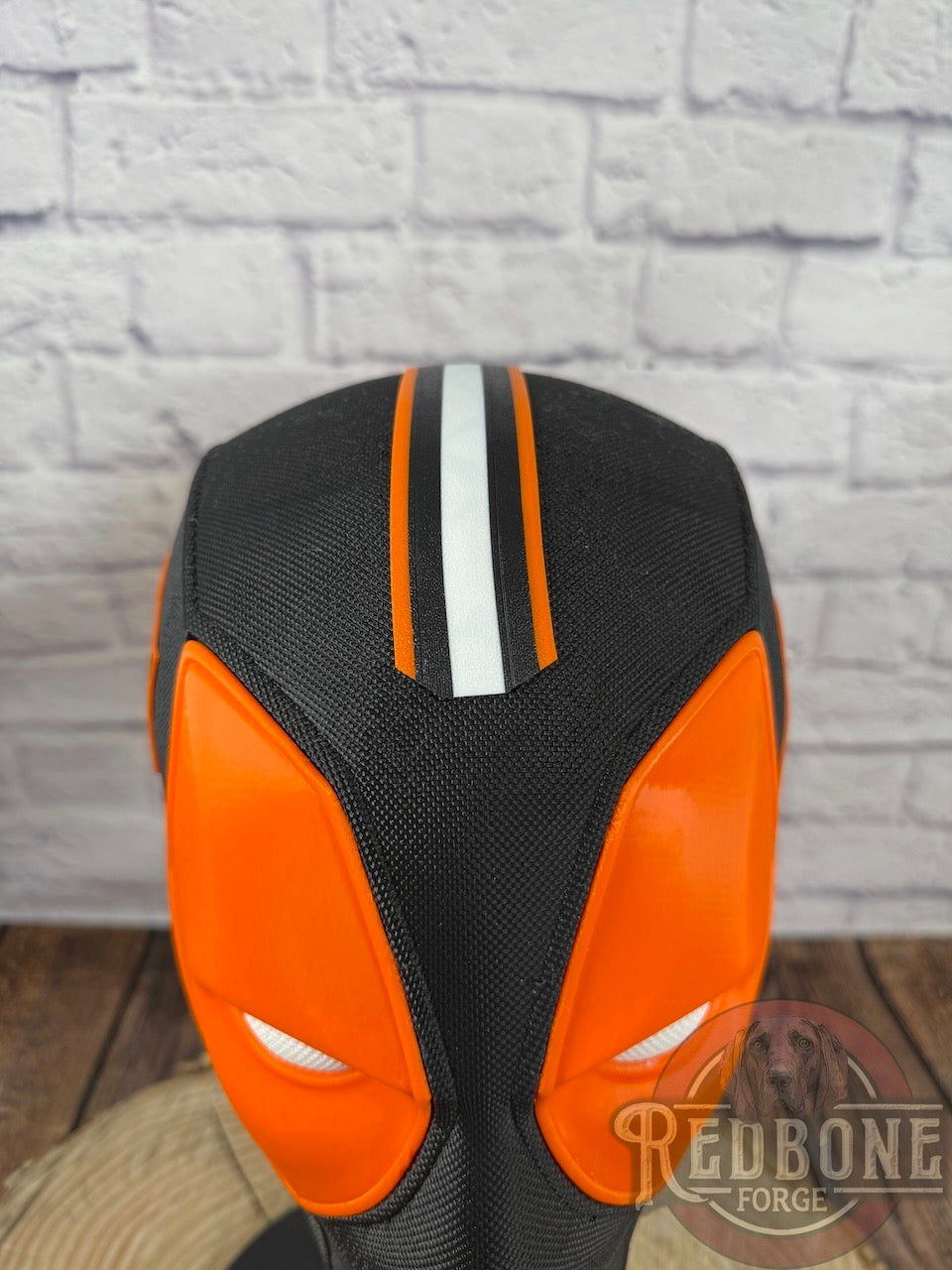 Edmonton-Inspired Navy & Orange Masked Mercenary Mask