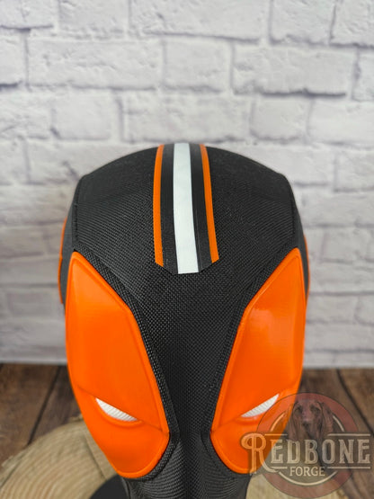 Edmonton-Inspired Navy & Orange Masked Mercenary Mask