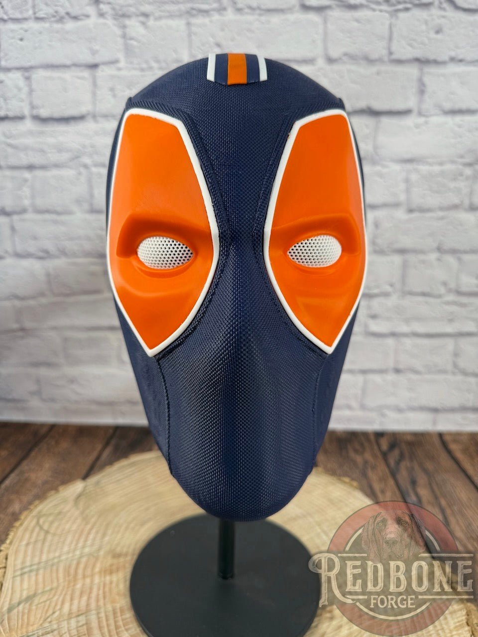 Edmonton-Inspired Navy & Orange Masked Mercenary Mask