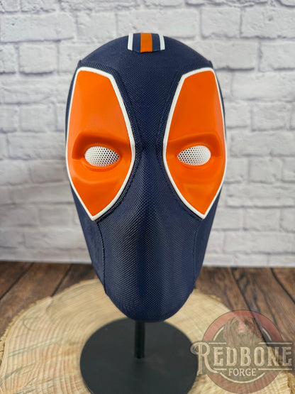 Edmonton-Inspired Navy & Orange Masked Mercenary Mask