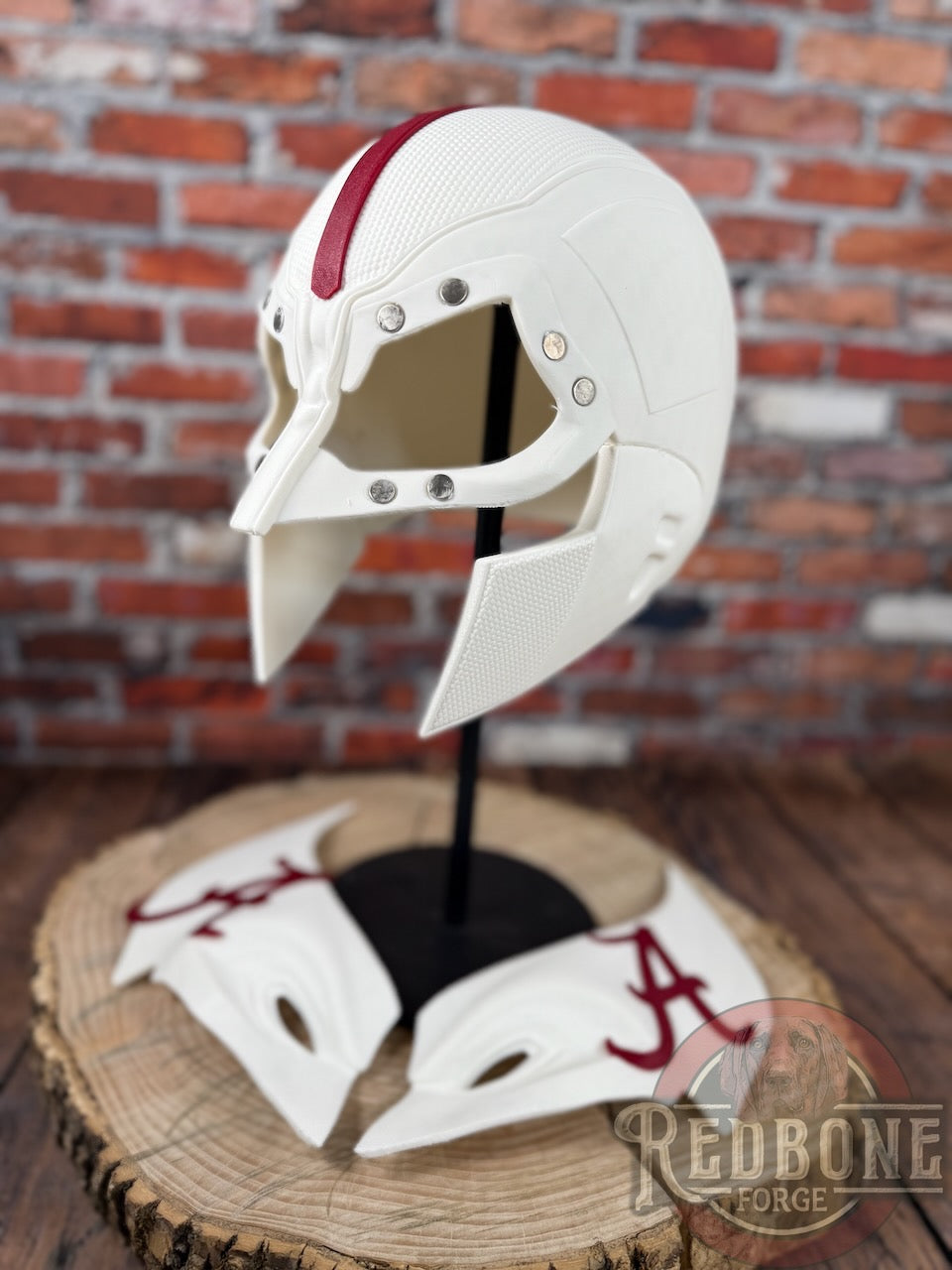 Alabama-Inspired White & Crimson Mutant Cowl Redbone Forge Alabama-Inspired White & Crimson Mutant Cowl Redbone Forge